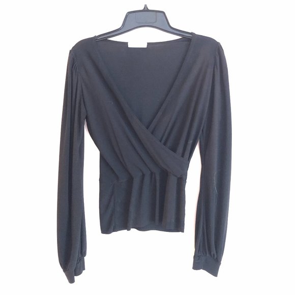 Black wrap blouse - Picture 2 of 3